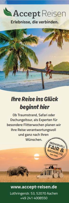 Accept Reisen. Erlebnisse, die verbinden